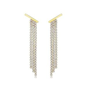Gold-Tone Crystal Drop Earrings